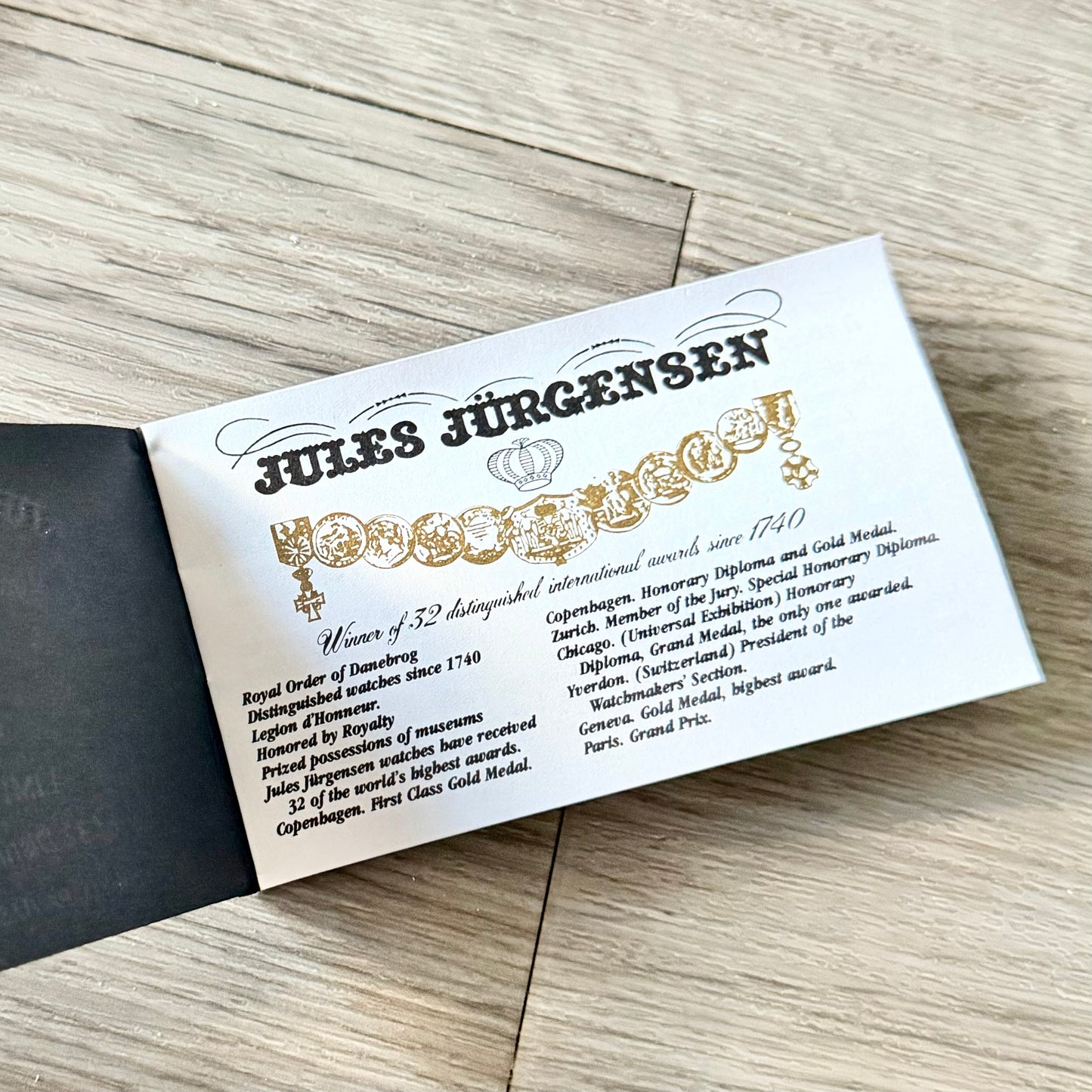 JULES JÜRGENSEN Blue/Cream Box + Outer Box  9.90x2.75x1.60 inches + Booklet