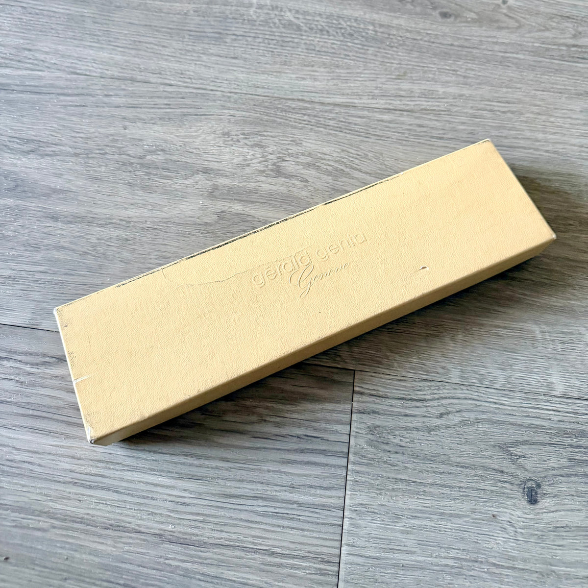 GĒRALD GENTA Tan Genuine Leather Box + Outer Box 11x2.90x1.20”
