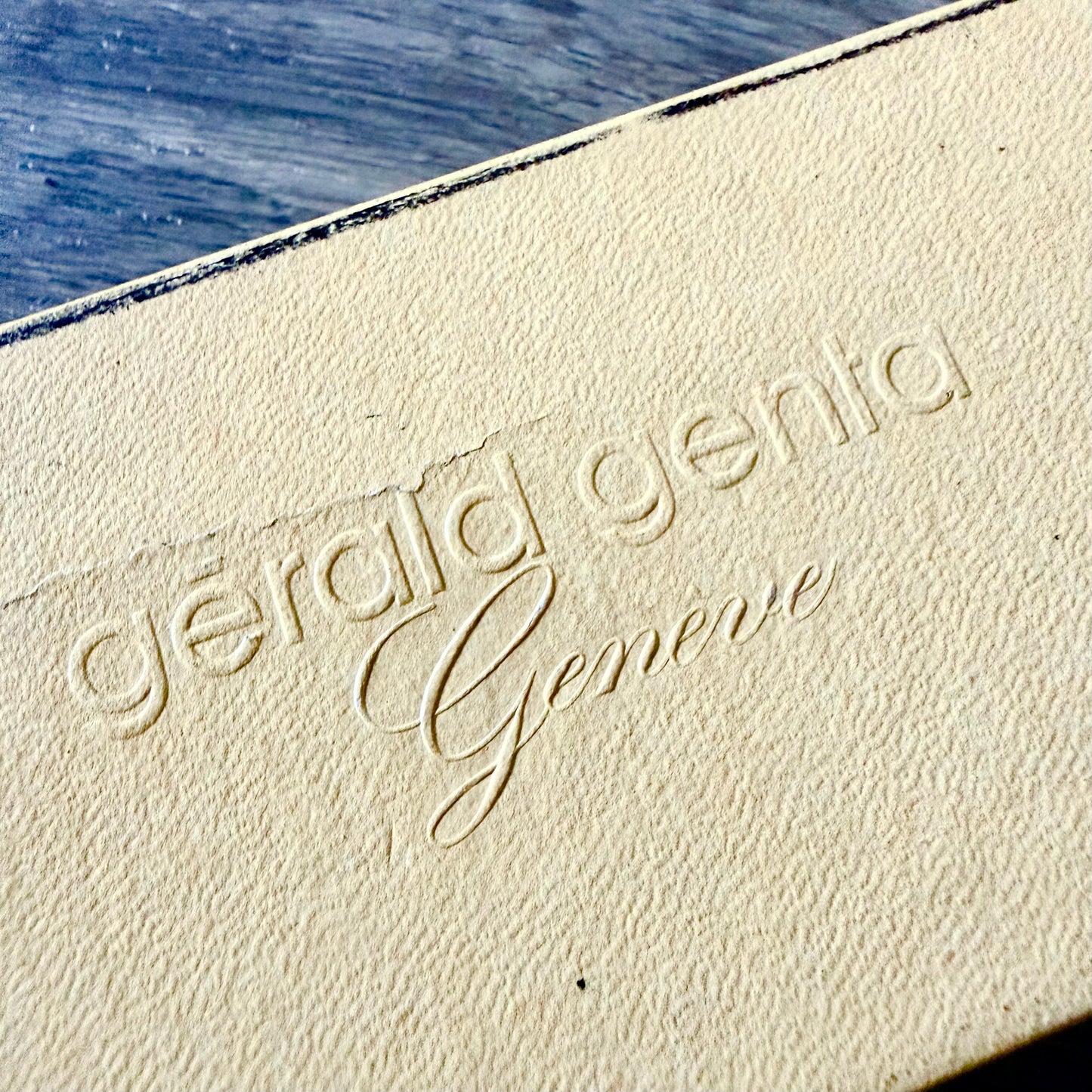 GĒRALD GENTA Tan Genuine Leather Box + Outer Box 11x2.90x1.20”