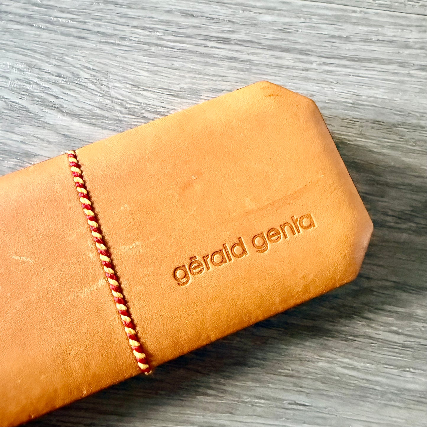 GĒRALD GENTA Tan Genuine Leather Box + Outer Box 11x2.90x1.20”