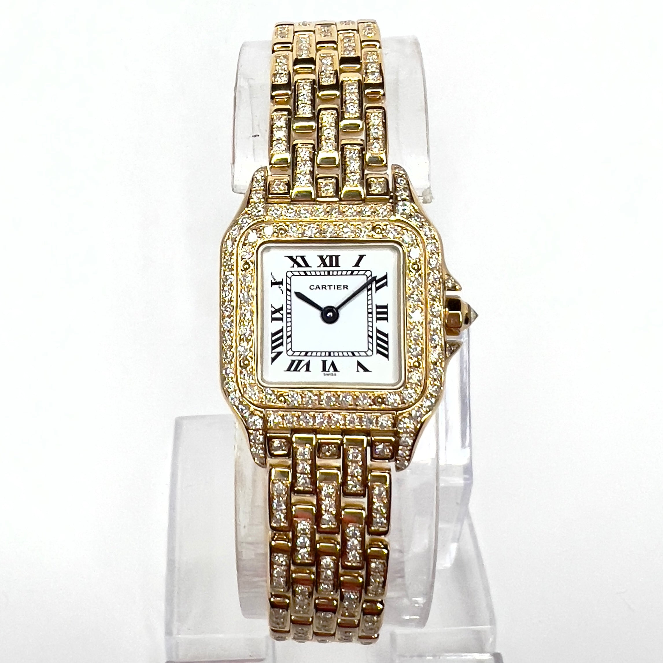 CARTIER PANTHERE Quartz 23mm 18K Yellow Gold 3.5TCW Diamond Watch