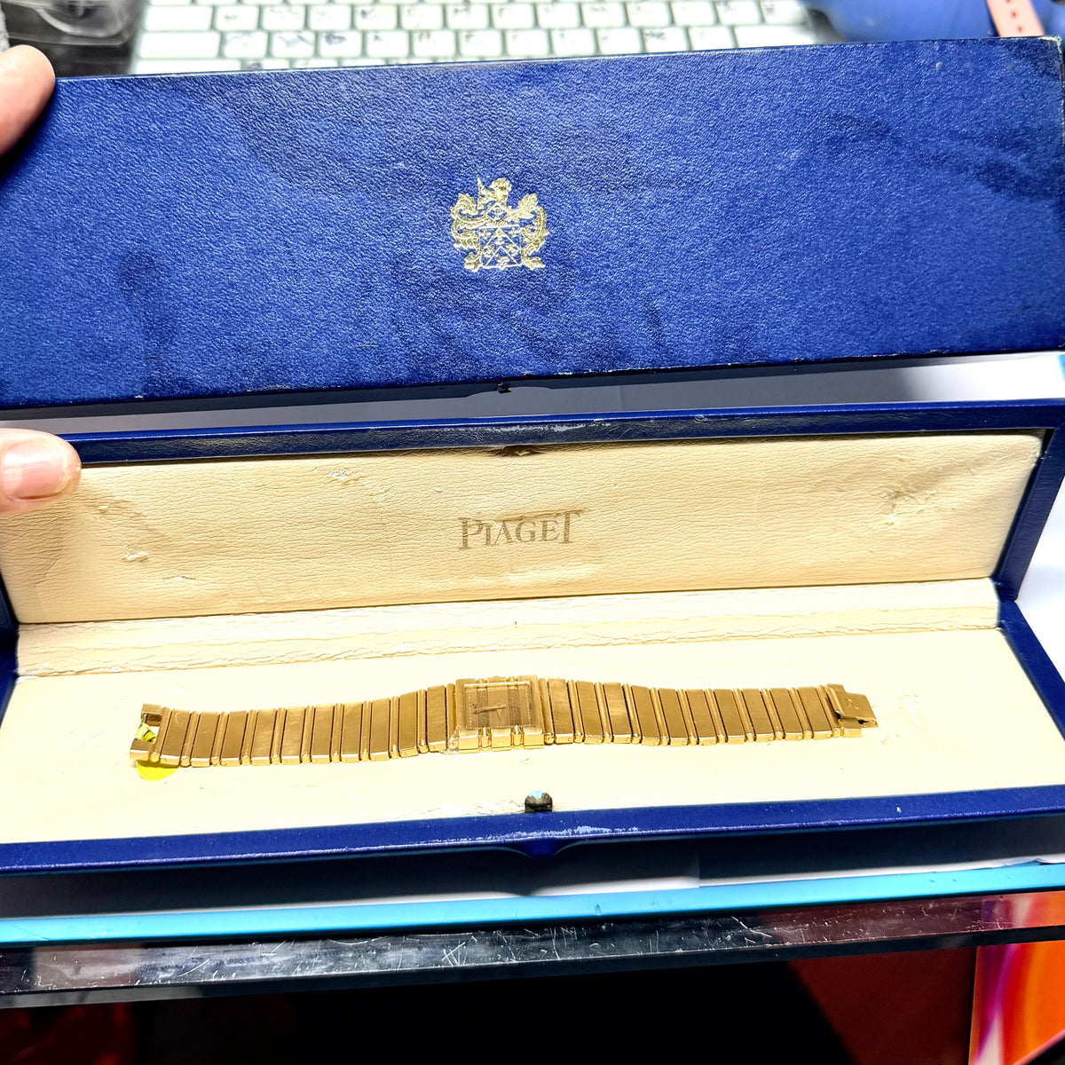 PIAGET POLO Quartz 20mm 18K Yellow Gold Watch w/ Original Box + Outer Box