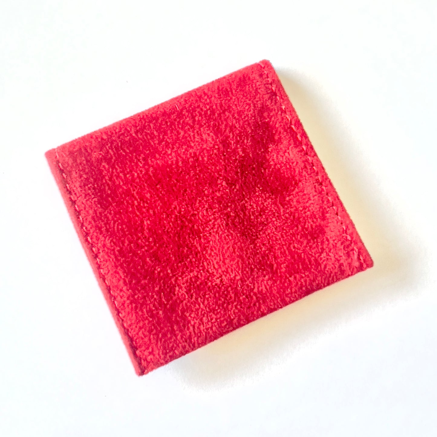 CARTIER Red Faux Suede Jewelry Pouch 2.75x2.5 inches
