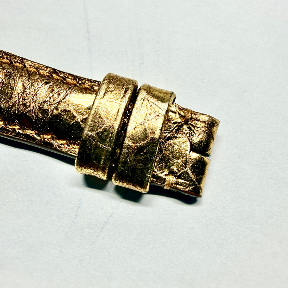 DAVID YURMAN 18mm/14mm M Shiny Bronze Genuine Alligator Leather Band/Strap w/ Spring Pins
