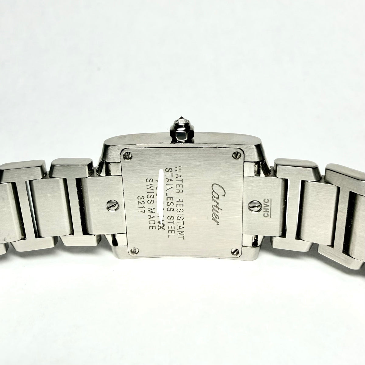 CARTIER TANK FRANCAISE Quartz 20mm Steel 6.11TCW Full DIAMOND Watch Cream Dial
