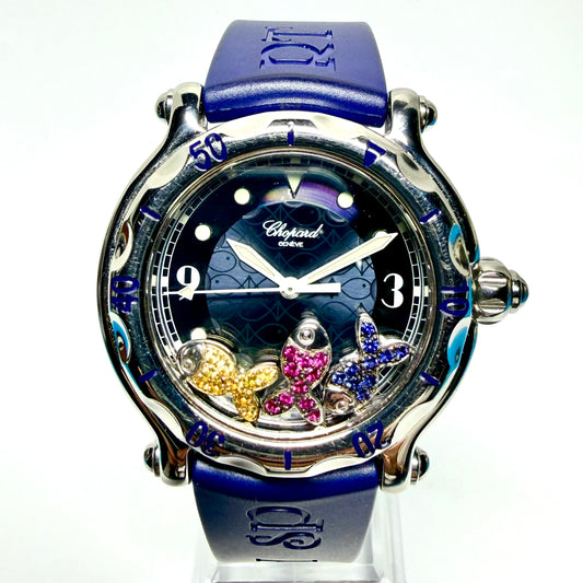 CHOPARD HAPPY SPORT Quartz 38mm Steel 3 Floating Fishes Watch