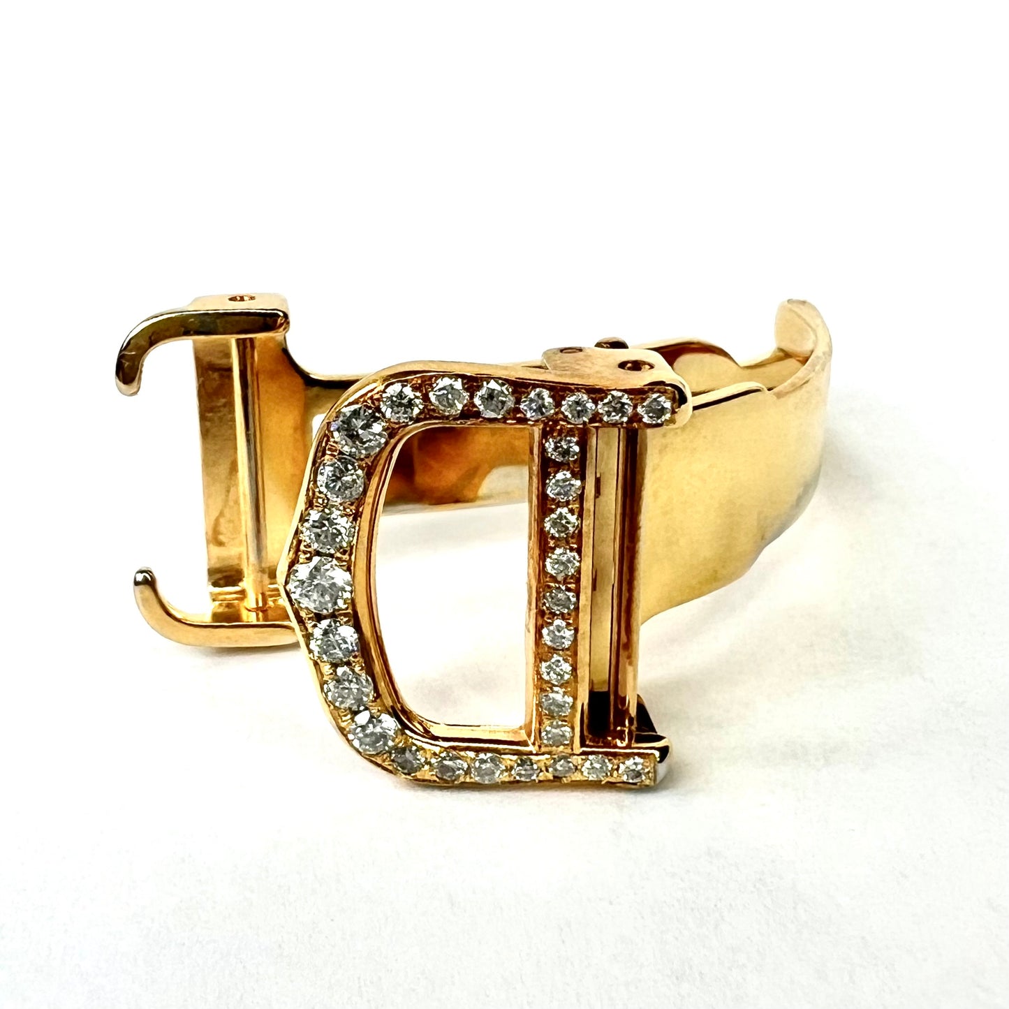 CARTIER GoldPlated Steel 14mm 0.47TCW Diamond Deployment Buckle