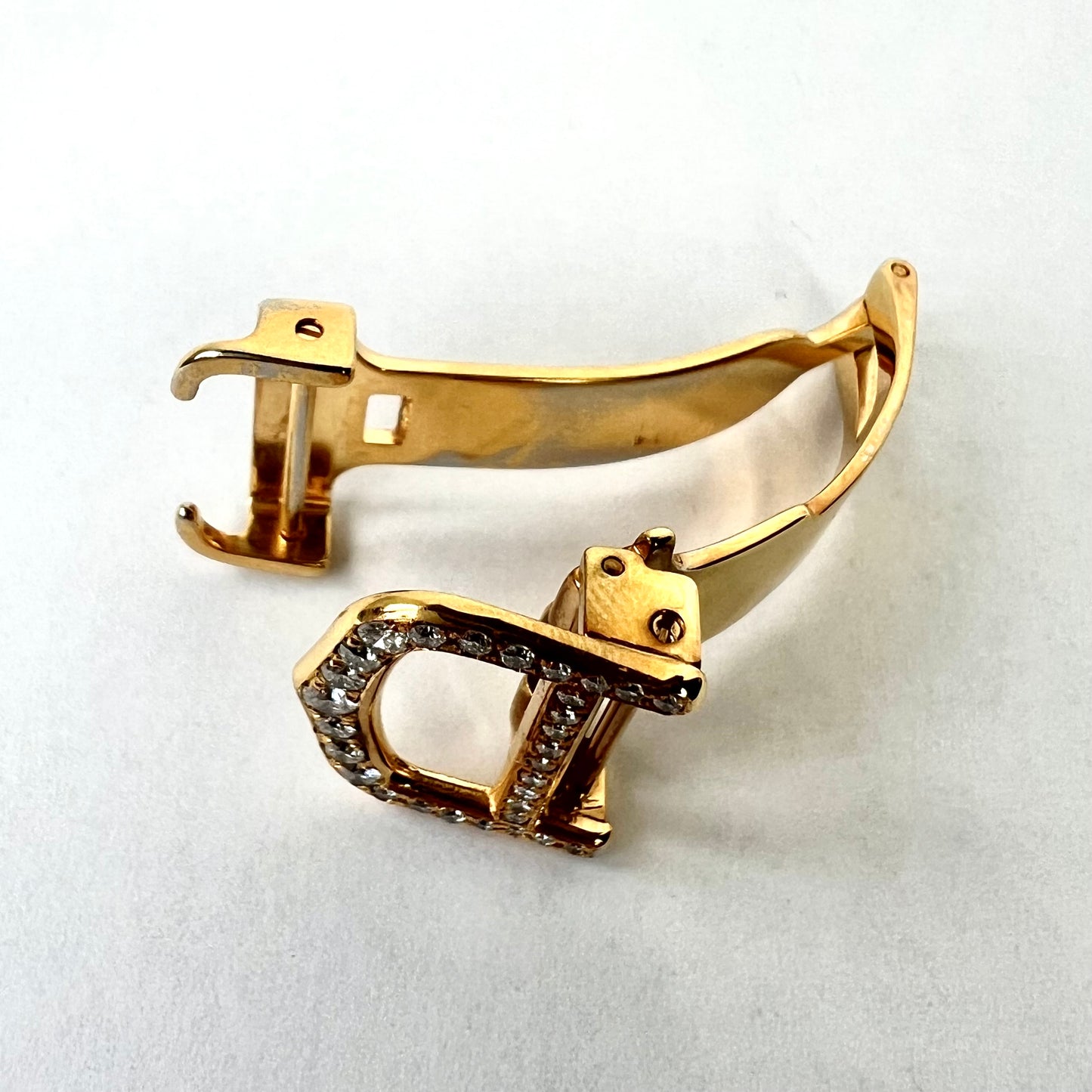 CARTIER GoldPlated Steel 14mm 0.47TCW Diamond Deployment Buckle