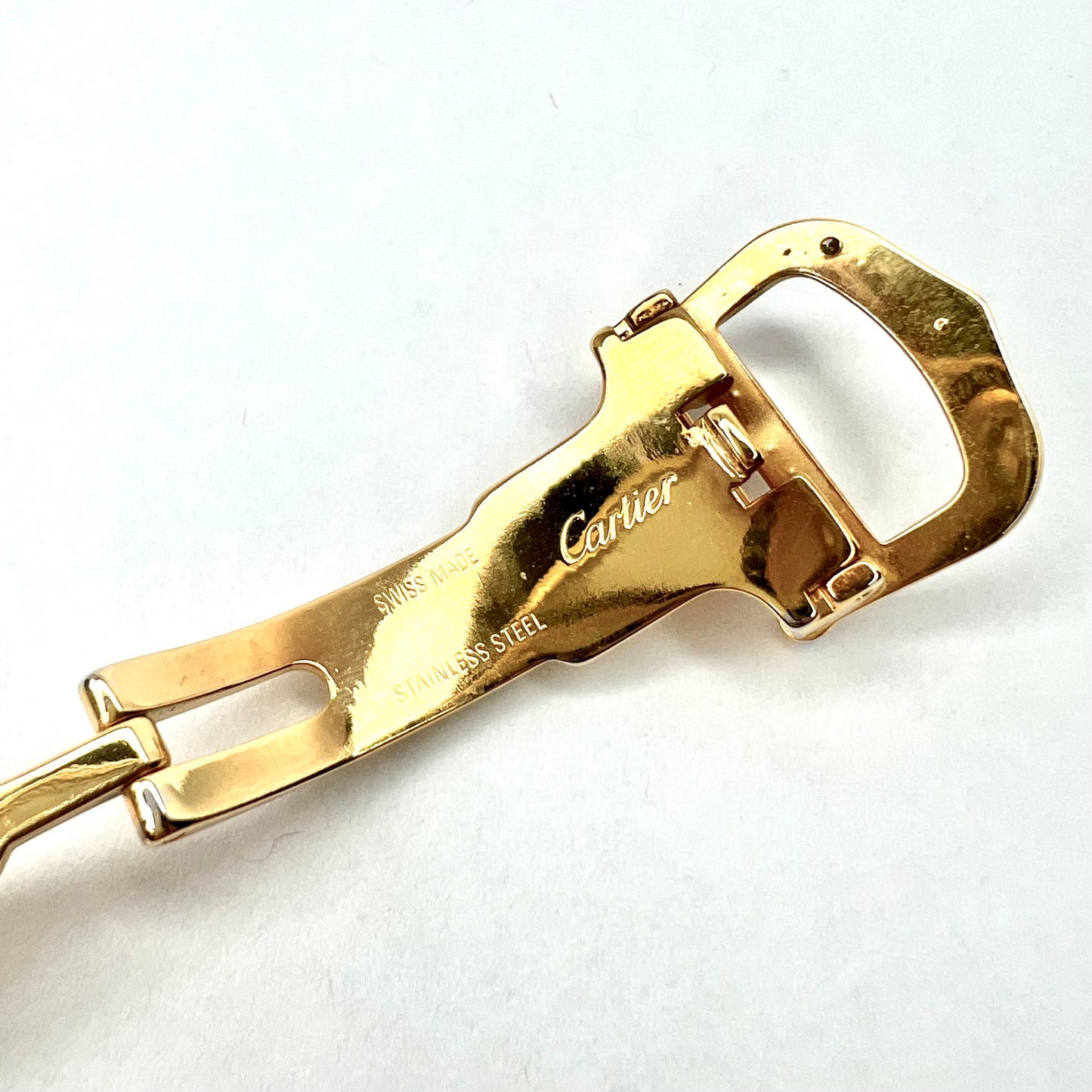 CARTIER GoldPlated Steel 14mm 0.47TCW Diamond Deployment Buckle