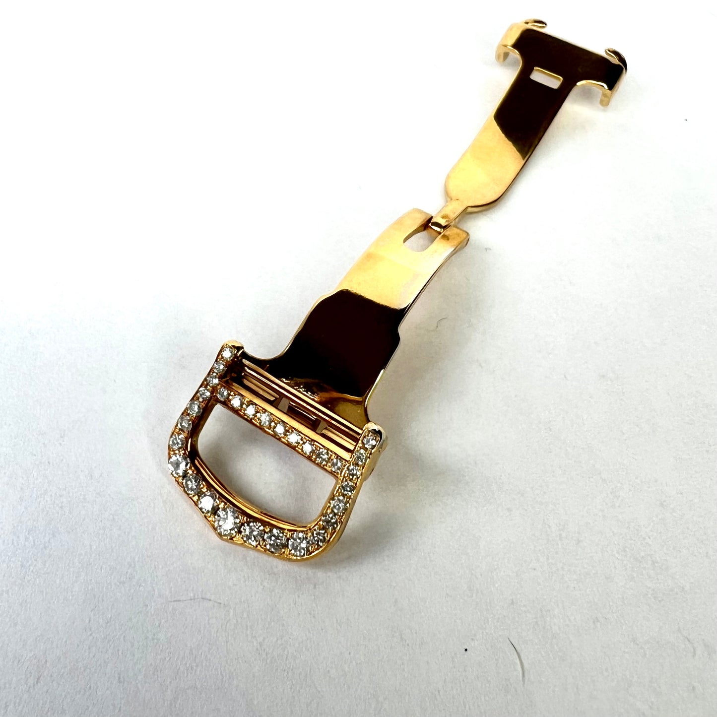 CARTIER GoldPlated Steel 14mm 0.47TCW Diamond Deployment Buckle