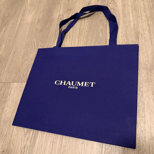 CHAUMET Blue Fabric/Paper Shopping Bag / Gift Bag 12.60x10.20x6.25 inches