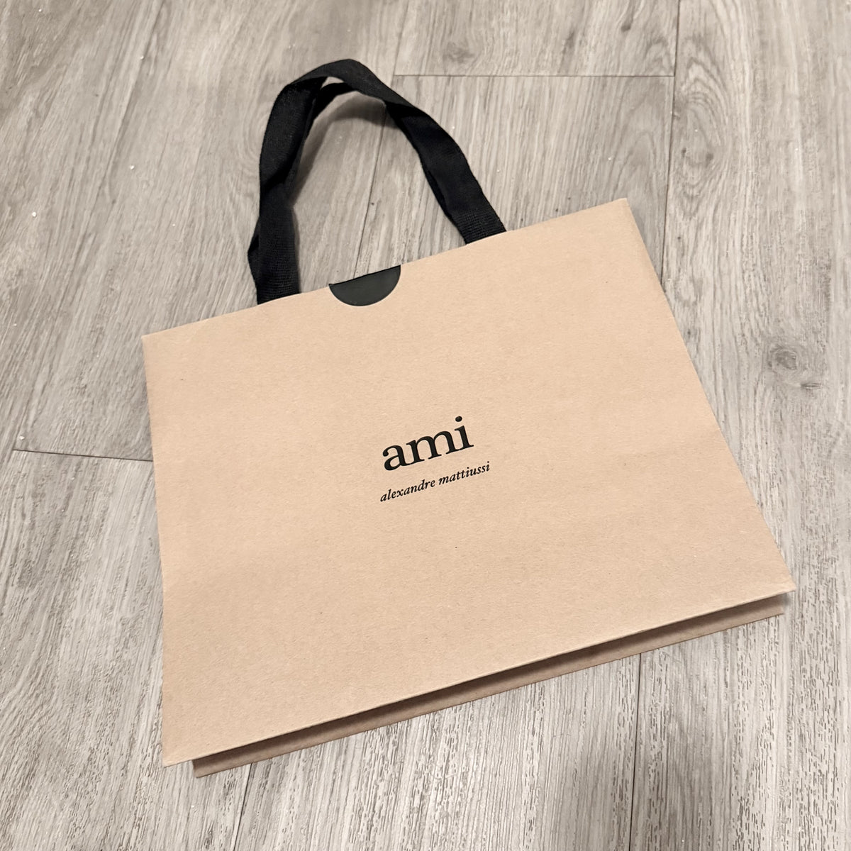 AMI Alexandre Mattiussi Tan Shopping Gift Bag 11.75x9.90x3.90 inches