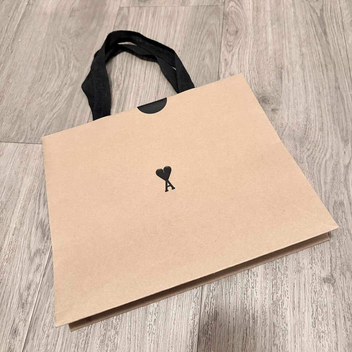 AMI Alexandre Mattiussi Tan Shopping Gift Bag 11.75x9.90x3.90 inches