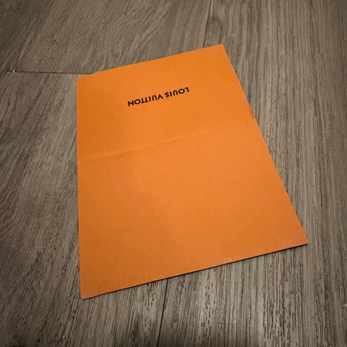 LOUIS VUITTON Orange Matte Paper Shopping Gift Bag 8.30x5.90x3” + Receipt Holder