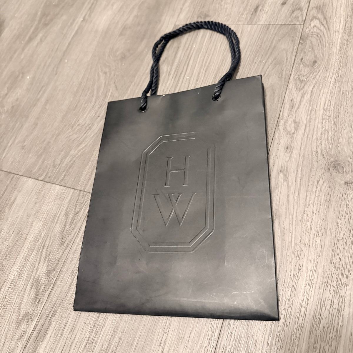 HARRY WINSTON Navy Blue Matte Shopping Gift Bag 10x7.90x3.5 inches