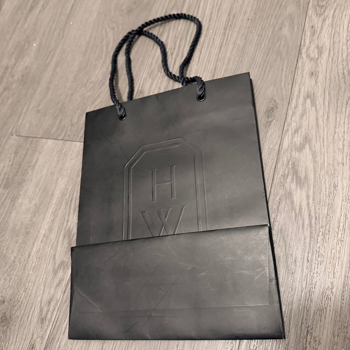 HARRY WINSTON Navy Blue Matte Shopping Gift Bag 10x7.90x3.5 inches
