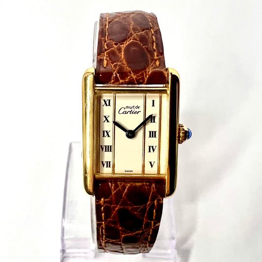 CARTIER TANK Quartz 21mm Gold Plated Silver Watch