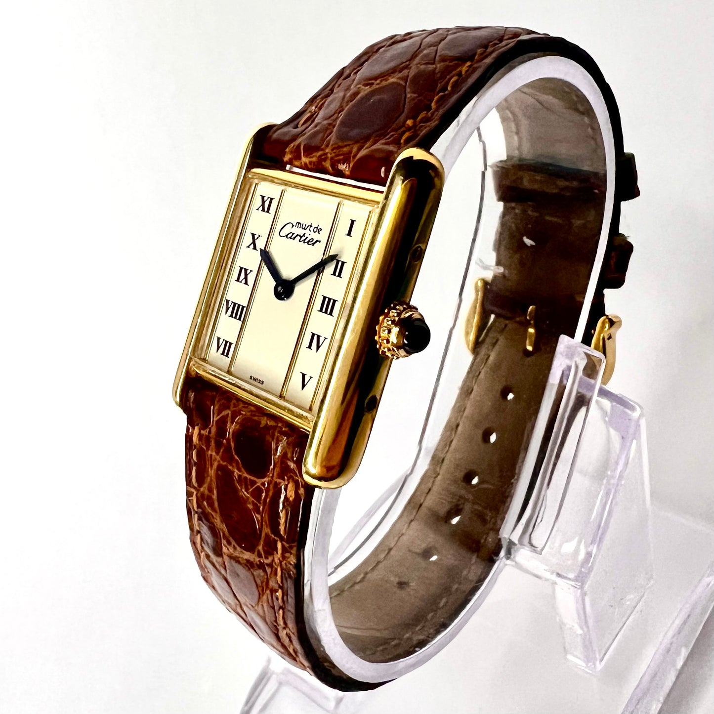 CARTIER TANK Quartz 21mm Gold Plated Silver Watch