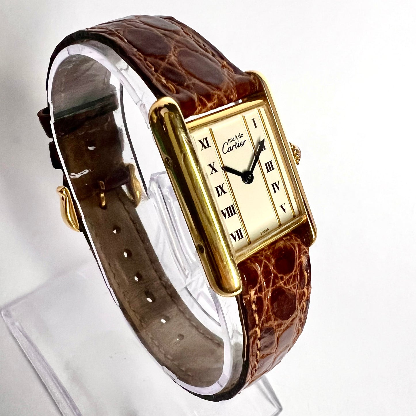 CARTIER TANK Quartz 21mm Gold Plated Silver Watch