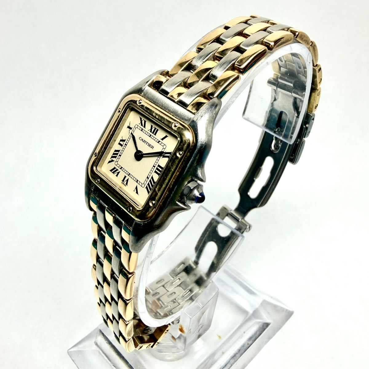 CARTIER PANTHERE 23mm Quartz 3 Row Gold Watch Cream Dial