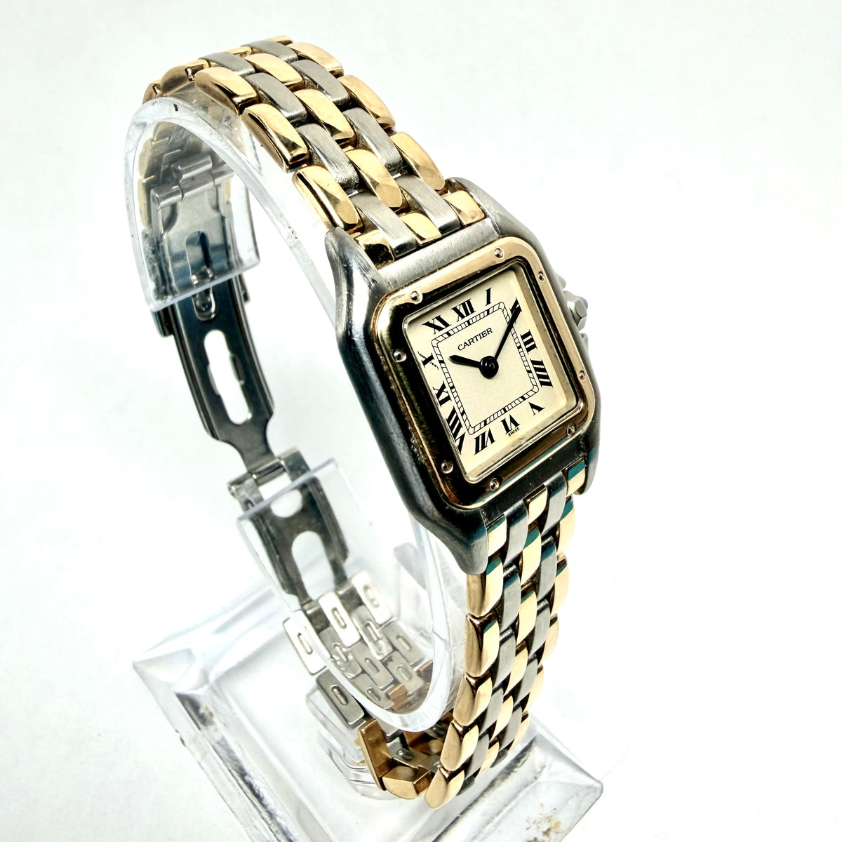 CARTIER PANTHERE 23mm Quartz 3 Row Gold Watch Cream Dial