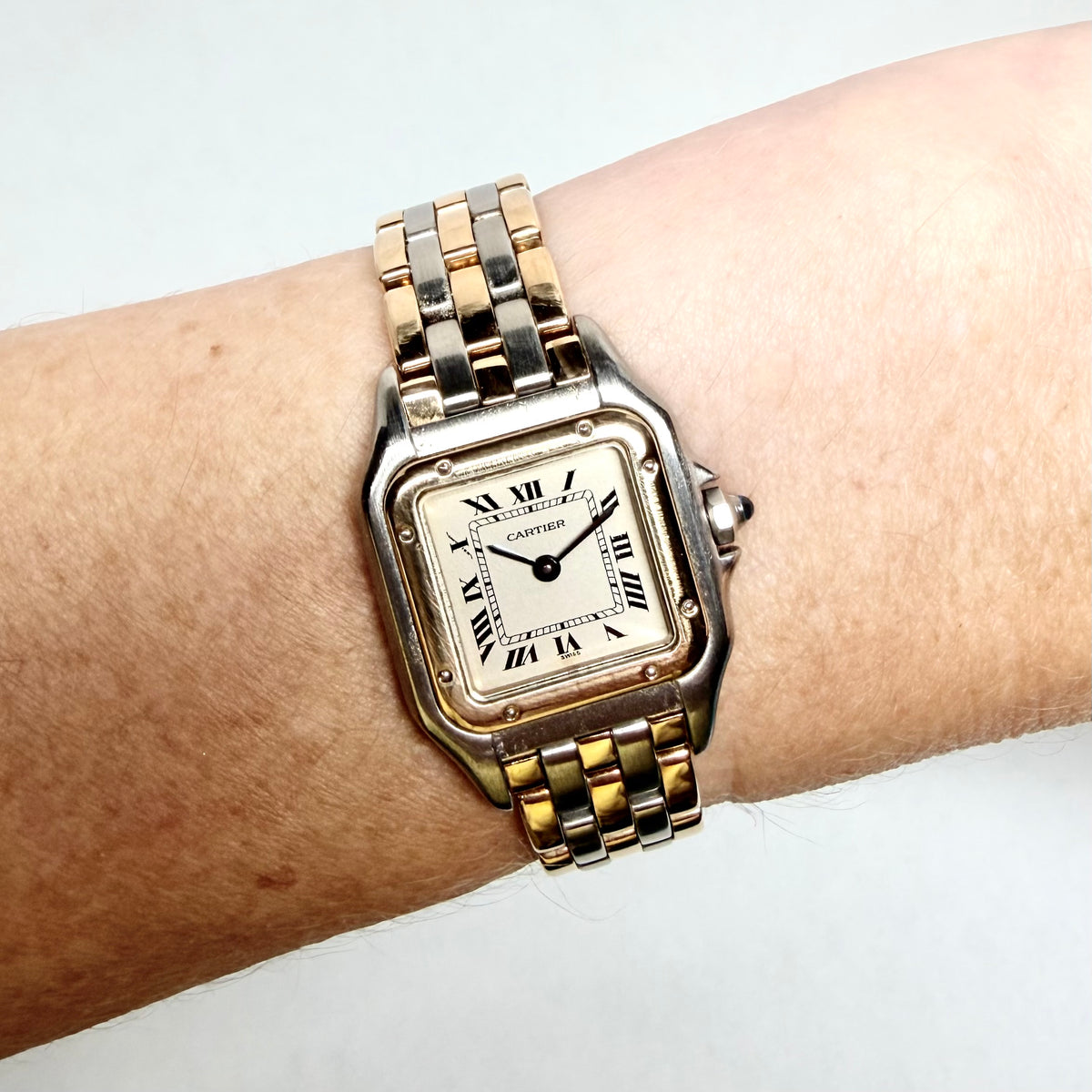CARTIER PANTHERE 23mm Quartz 3 Row Gold Watch Cream Dial