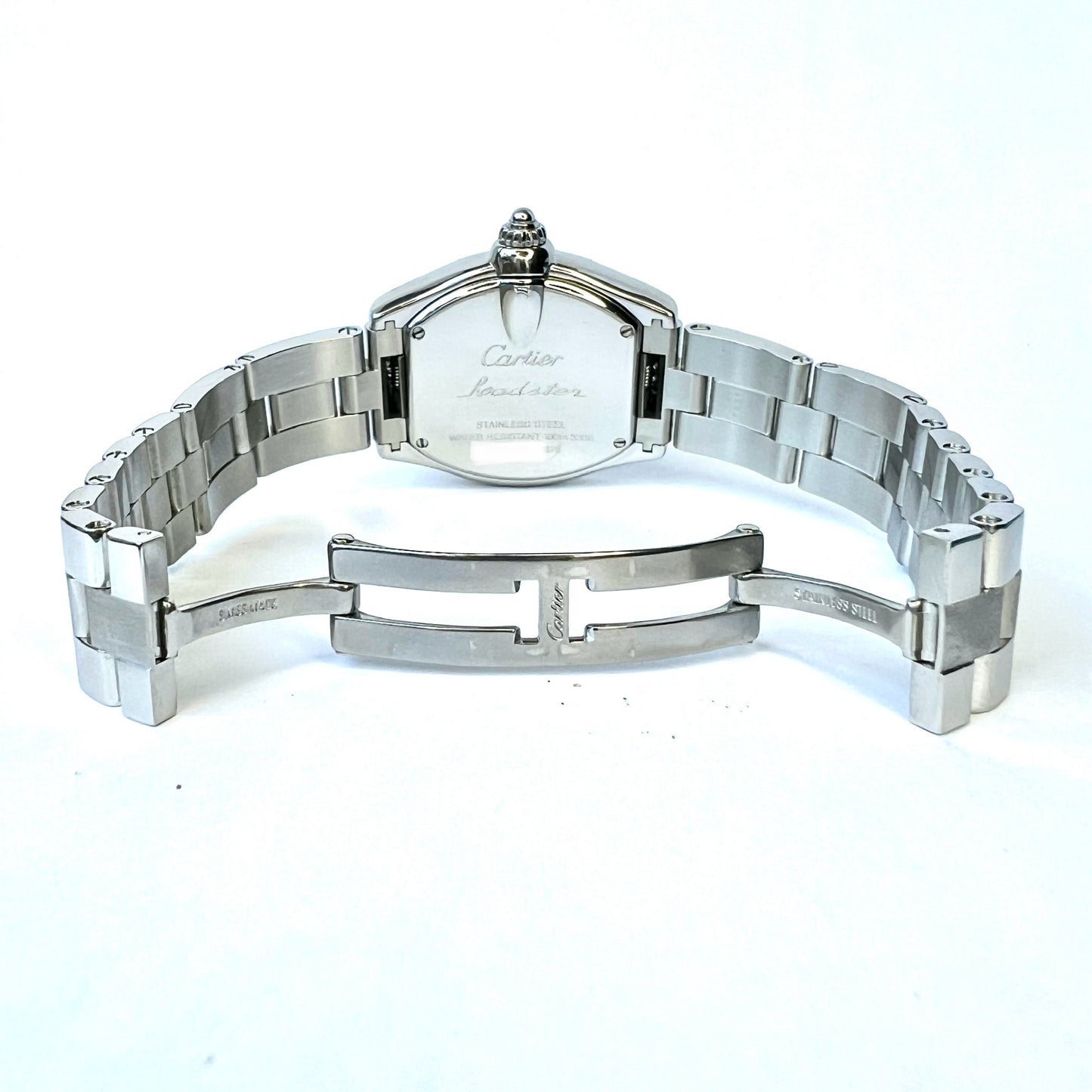 CARTIER ROADSTER Quartz 31mm Steel 2.2TCW Diamond Watch