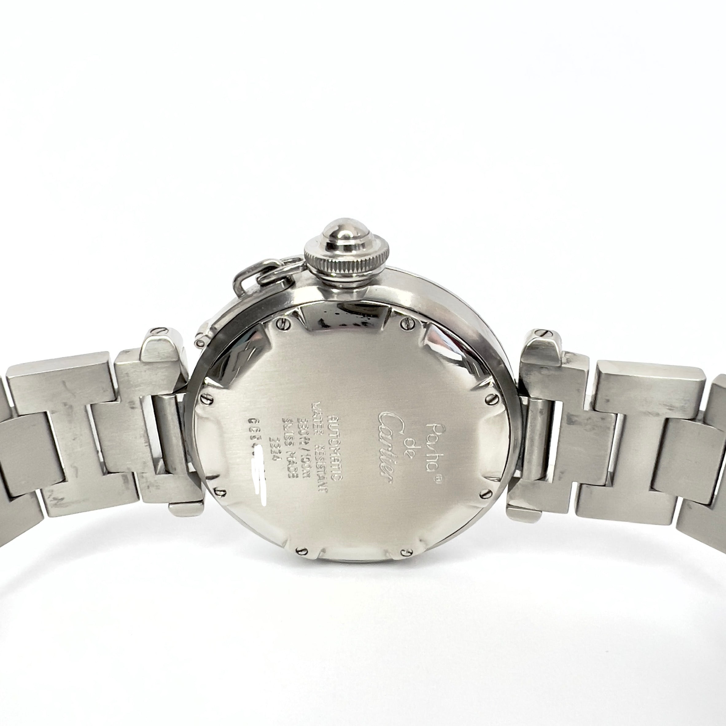 CARTIER PASHA Automatic 35mm Steel 1.81TCW DIAMOND Watch NATILUXIA