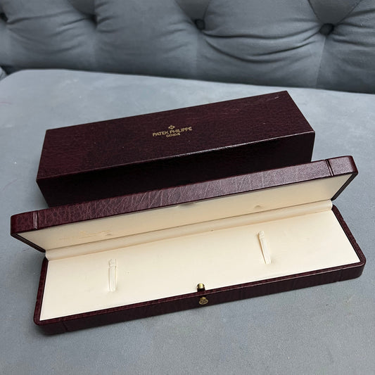 PATEK PHILIPPE Burgundy Box + Outer Box 10.30x3.10x1.75 inches