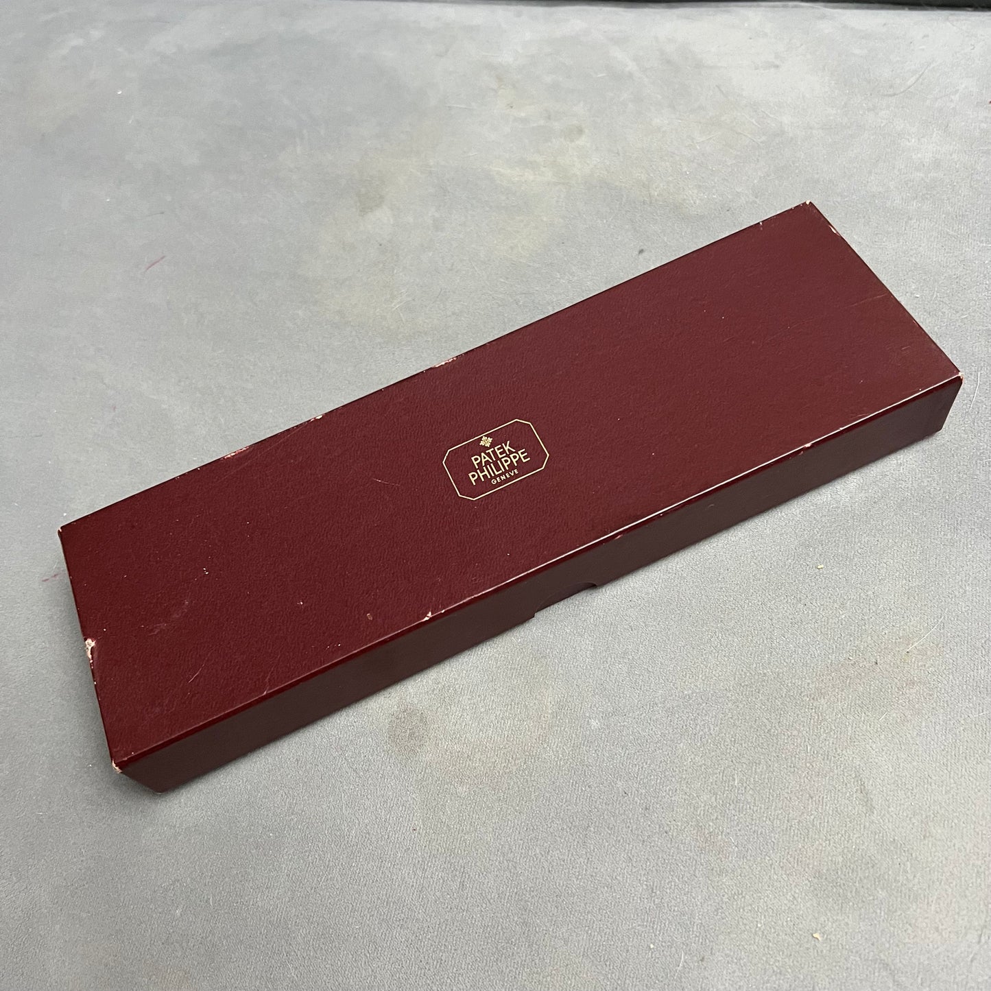 PATEK PHILIPPE Burgundy Box + Outer Box 10.60x3.30x1.25 inches