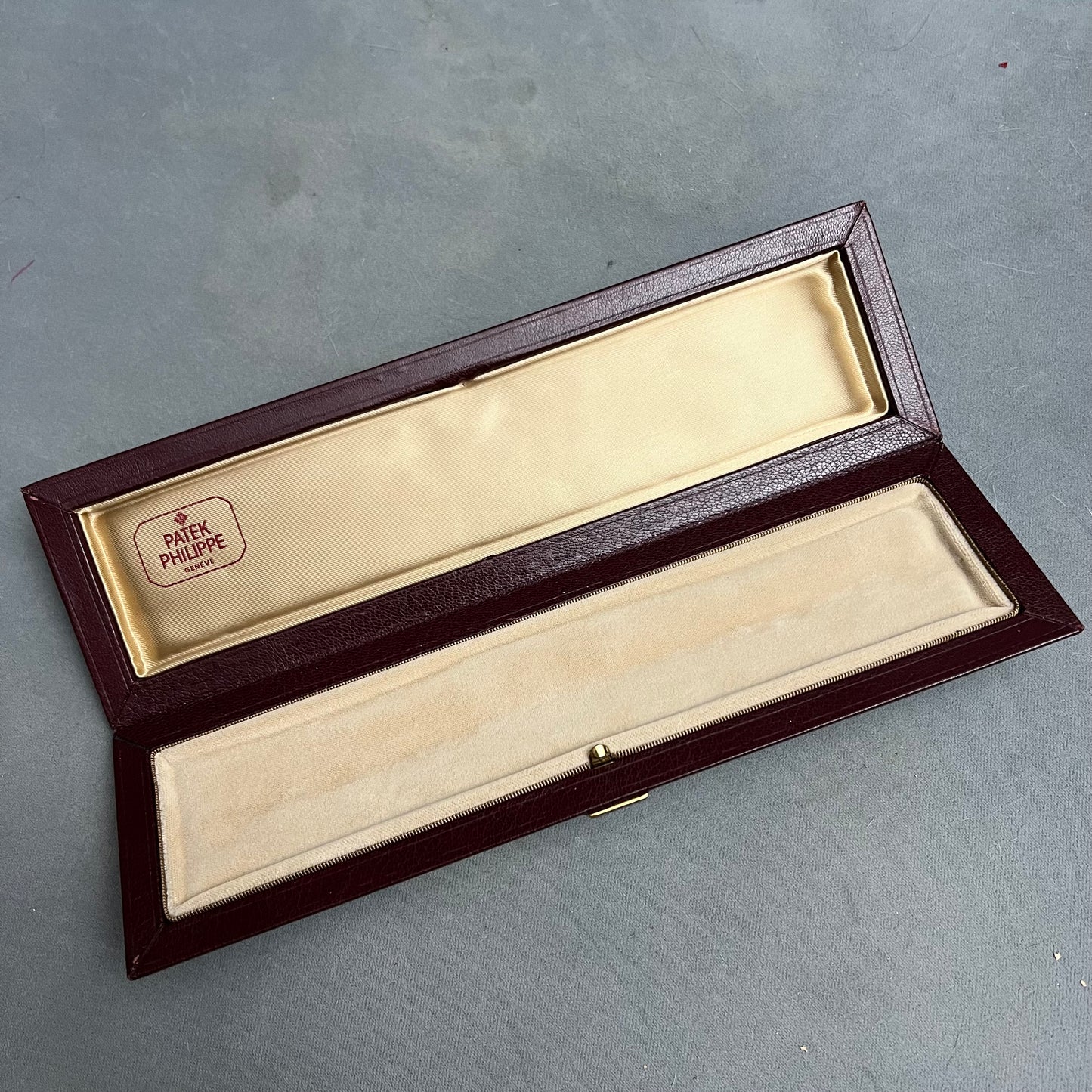 PATEK PHILIPPE Burgundy Box + Outer Box 10.60x3.30x1.25 inches