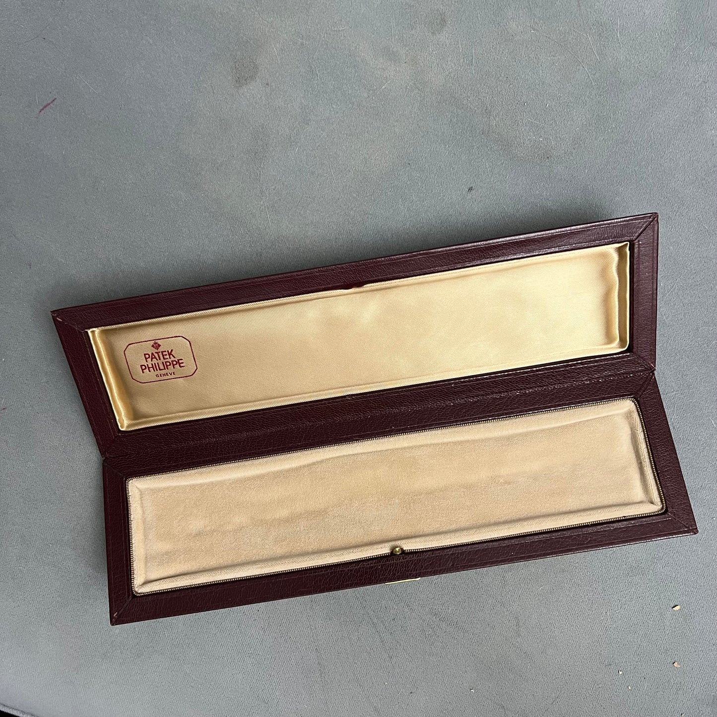 PATEK PHILIPPE Burgundy Box + Outer Box 10.60x3.30x1.25 inches