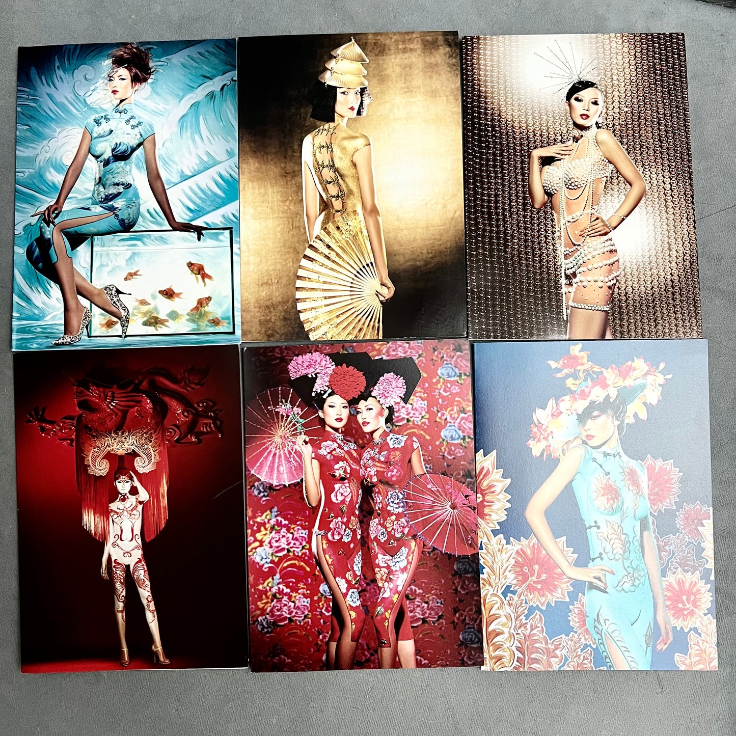 NEW Set of 12 Post Cards of Chinese Dress Collection + 12 Envelopes created by M.A.C.