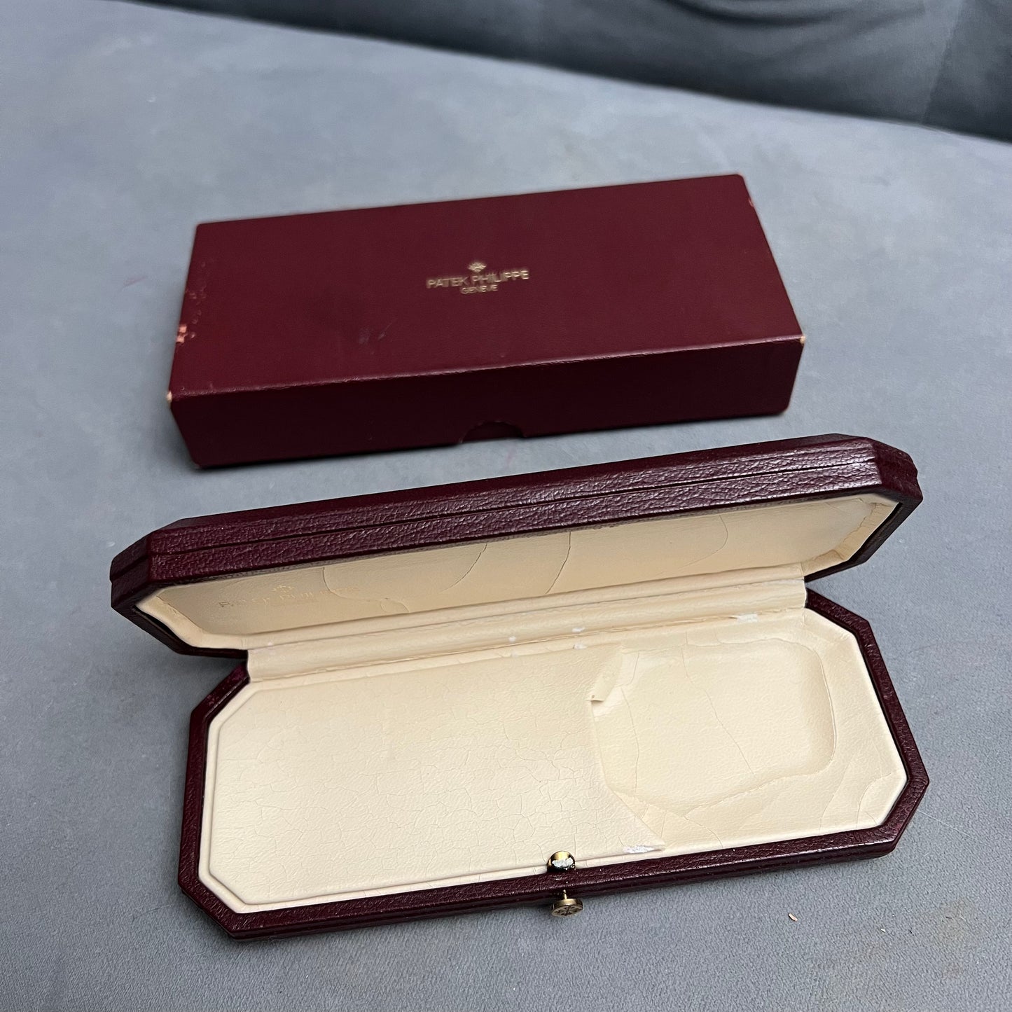 PATEK PHILIPPE Burgundy Box + Outer Box 7x3.10x1.25 inches