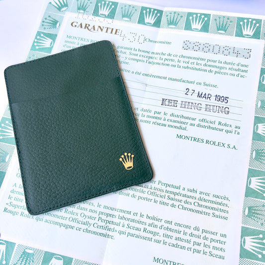 ROLEX Green Card Holder + Certificate