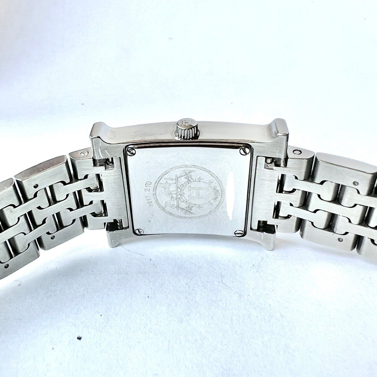 HERMÈS HEURE H Quartz 25mm Steel 0.91TCW DIAMOND Watch Silver Dial