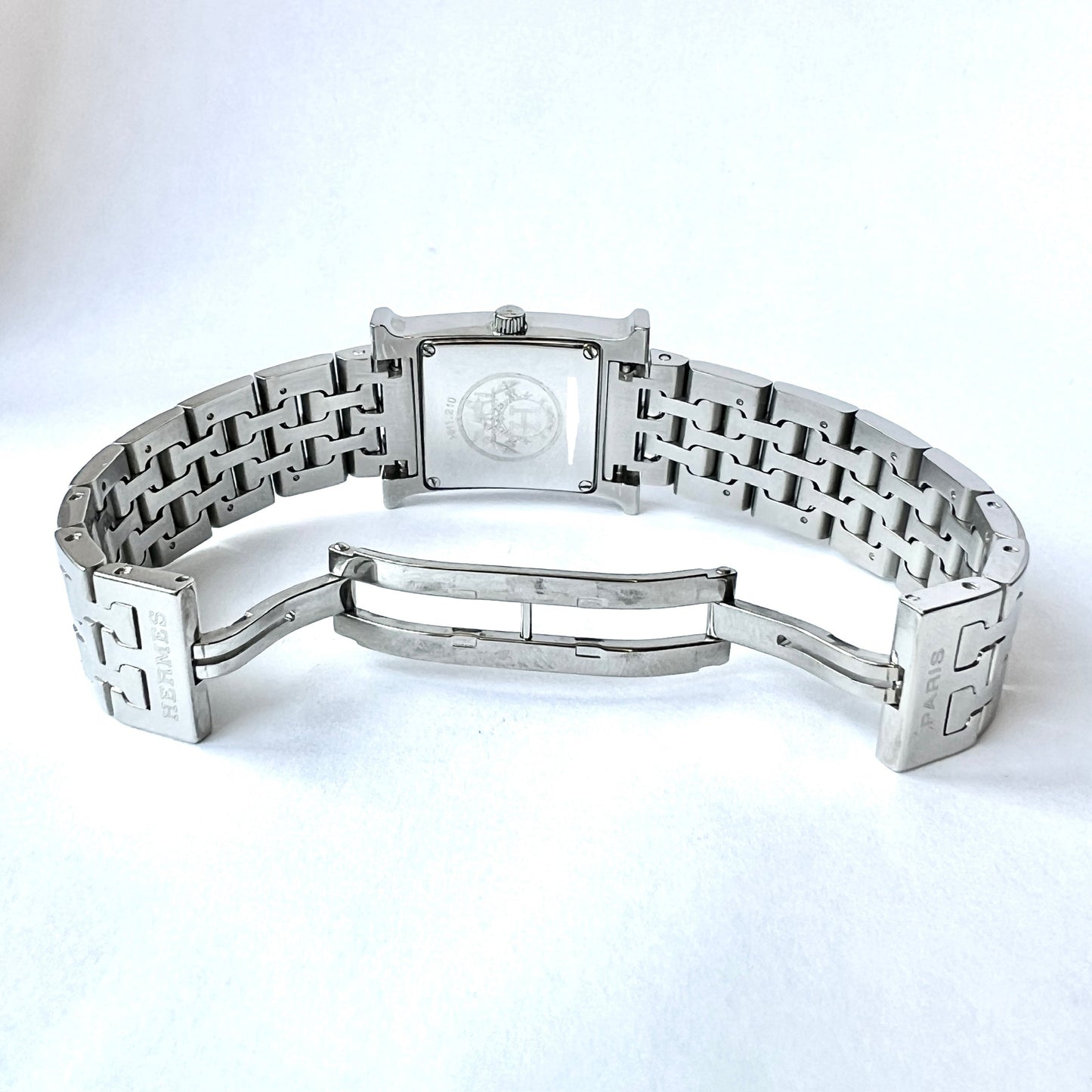 HERMÈS HEURE H Quartz 25mm Steel 0.91TCW DIAMOND Watch Silver Dial