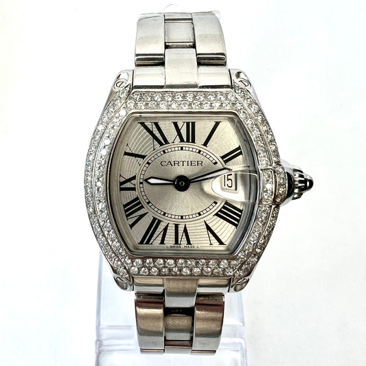 CARTIER ROADSTER Quartz 31mm Steel 1.88TCW Diamond Watch