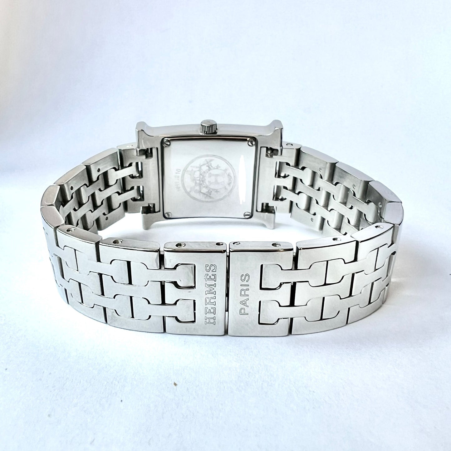 HERMÈS HEURE H Quartz 25mm Steel 0.91TCW DIAMOND Watch Silver Dial