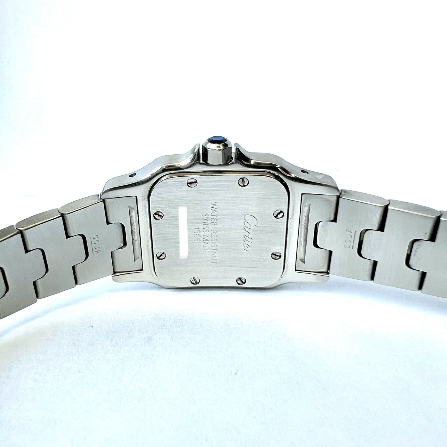 CARTIER Santos Galbee Quartz 24mm Steel 1.06TCW DIAMOND Watch NEW Model