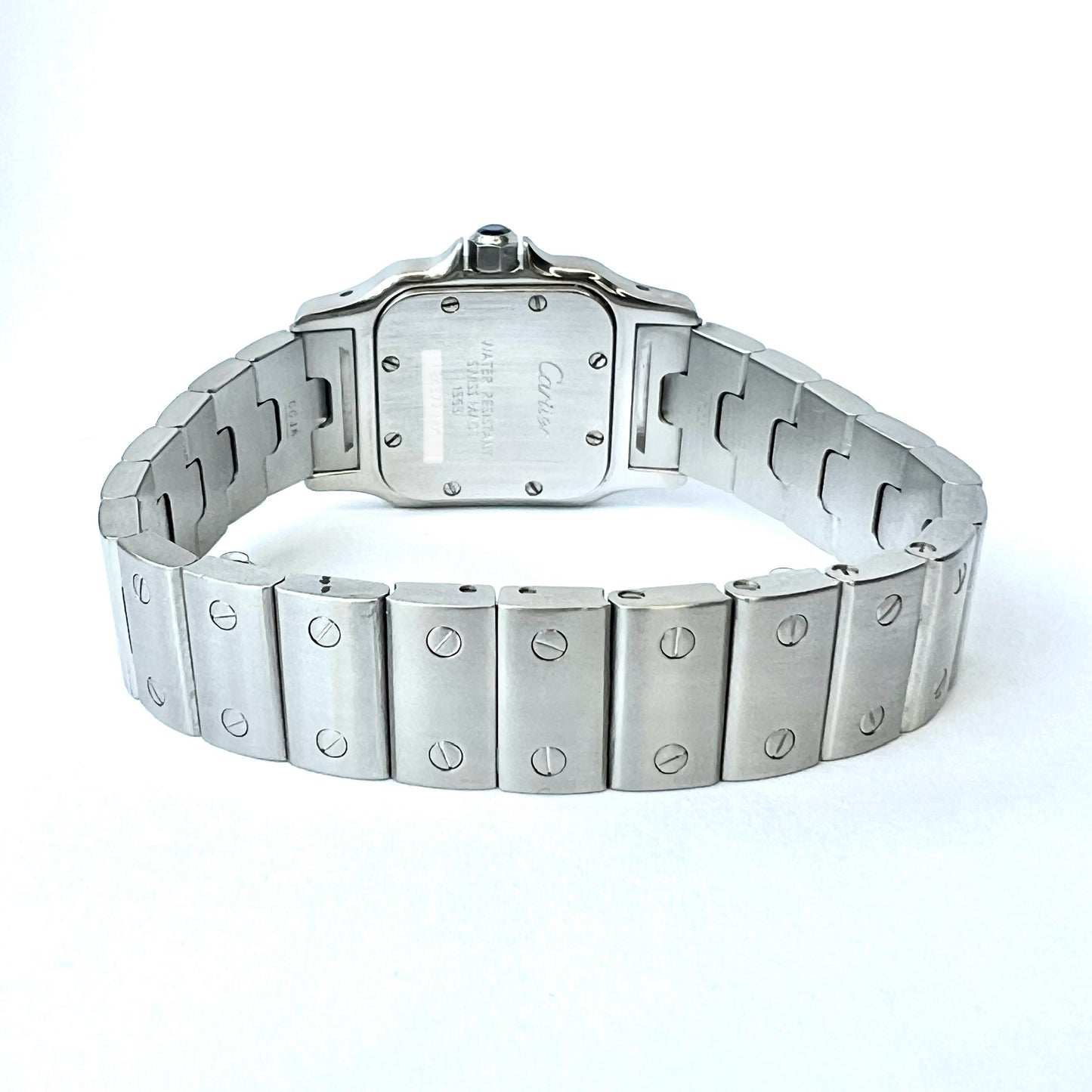 CARTIER Santos Galbee Quartz 24mm Steel 1.06TCW DIAMOND Watch NEW Model