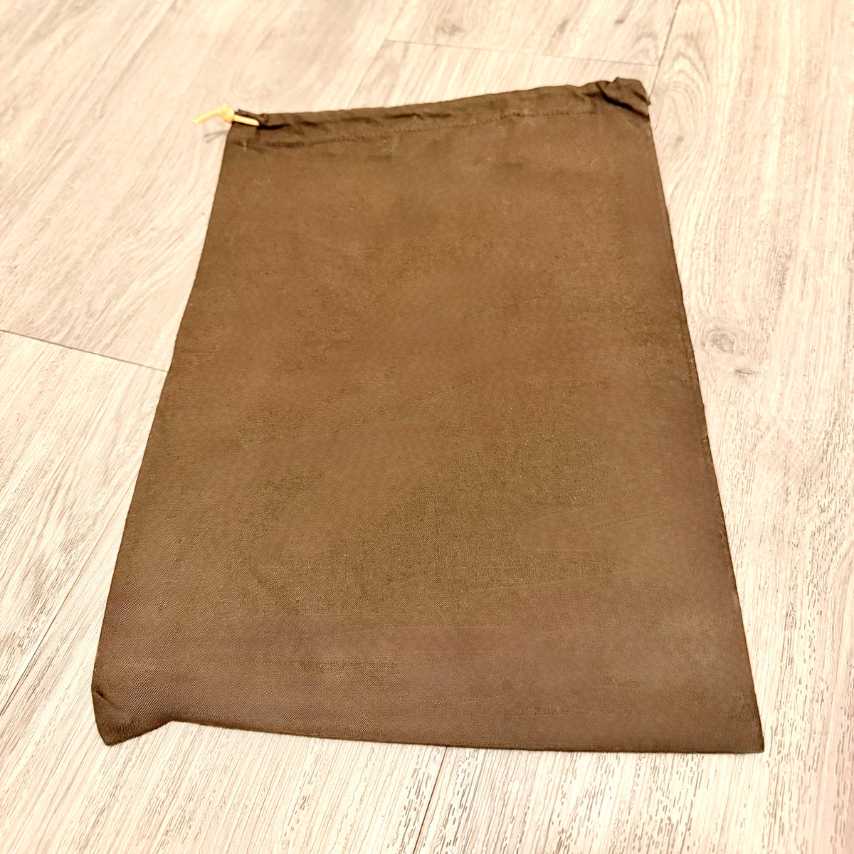TOD’S Cotton Brown Drawstring Dust Bag 14.5x10.40” w/ Logo in Orange