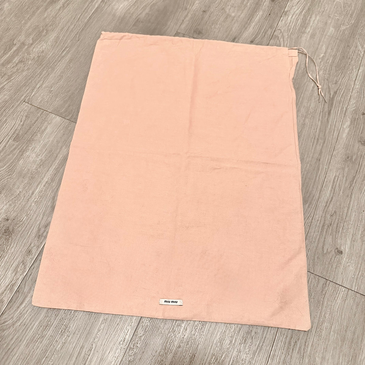 MIU MIU Tan Drawstring Cotton Dust Bag 21.25x16 inches