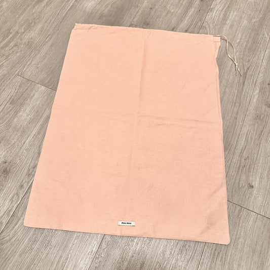 MIU MIU Tan Drawstring Cotton Dust Bag 21.25x16 inches