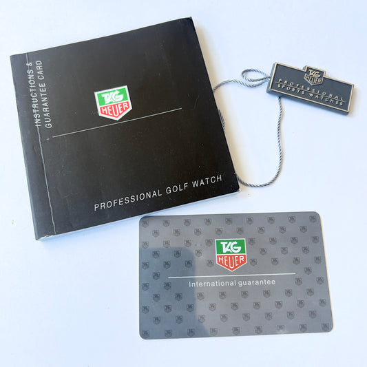 TAG HEUER Instructions Booklet/Pamphlet + Empty International Guarantee Card + Tag