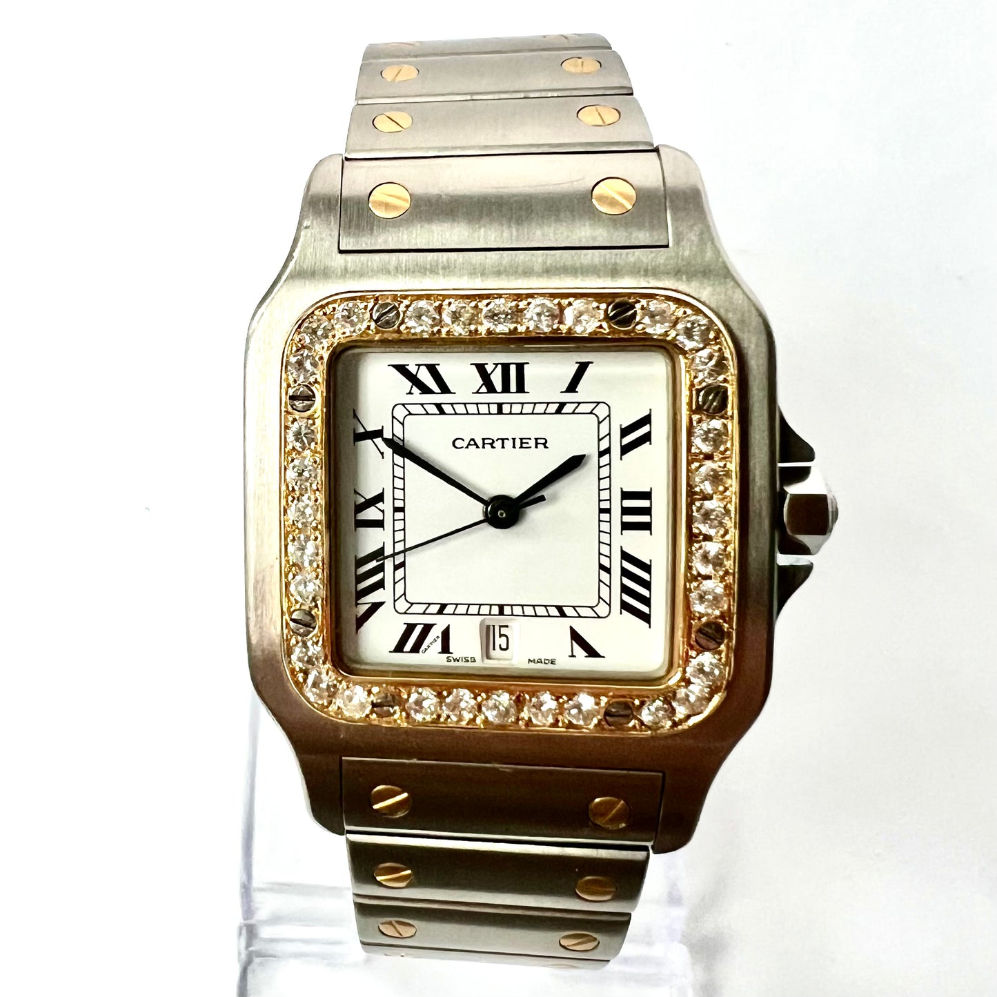 CARTIER SANTOS GALBEE 29mm Quartz 2 Tone 0.85TCW Diamond Watch