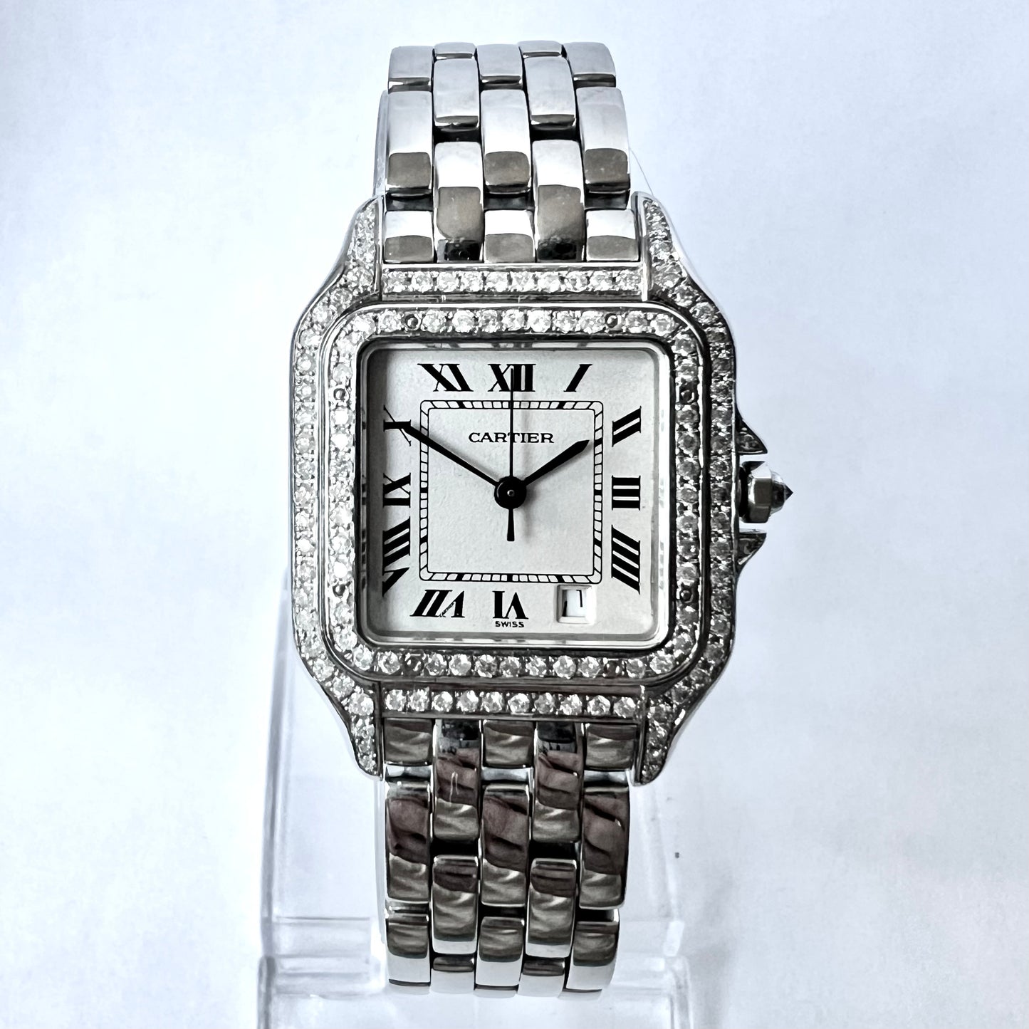 CARTIER PANTHERE 27mm Steel 1.40TCW Diamond Watch NEW Model