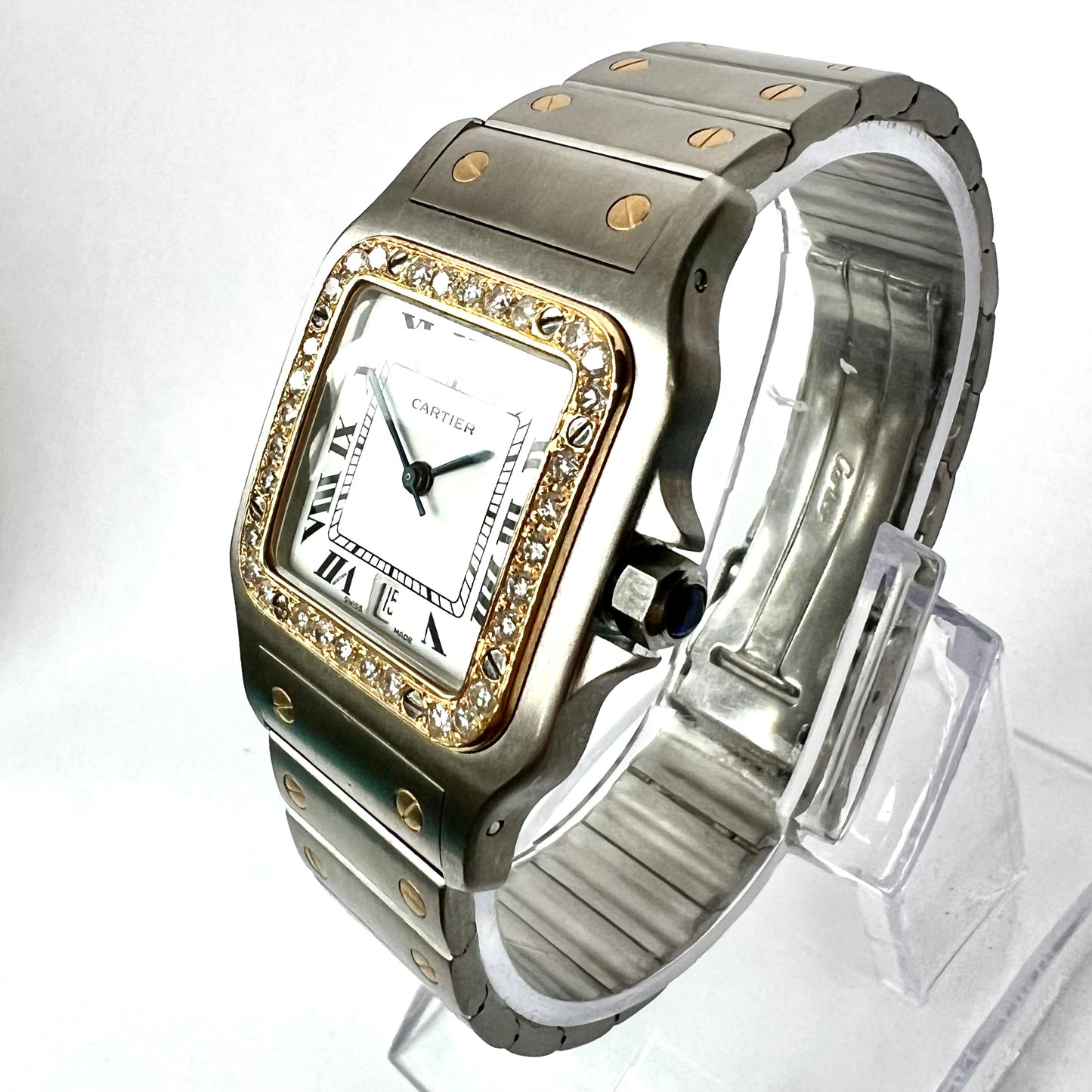 CARTIER SANTOS GALBEE 29mm Quartz 2 Tone 0.85TCW Diamond Watch