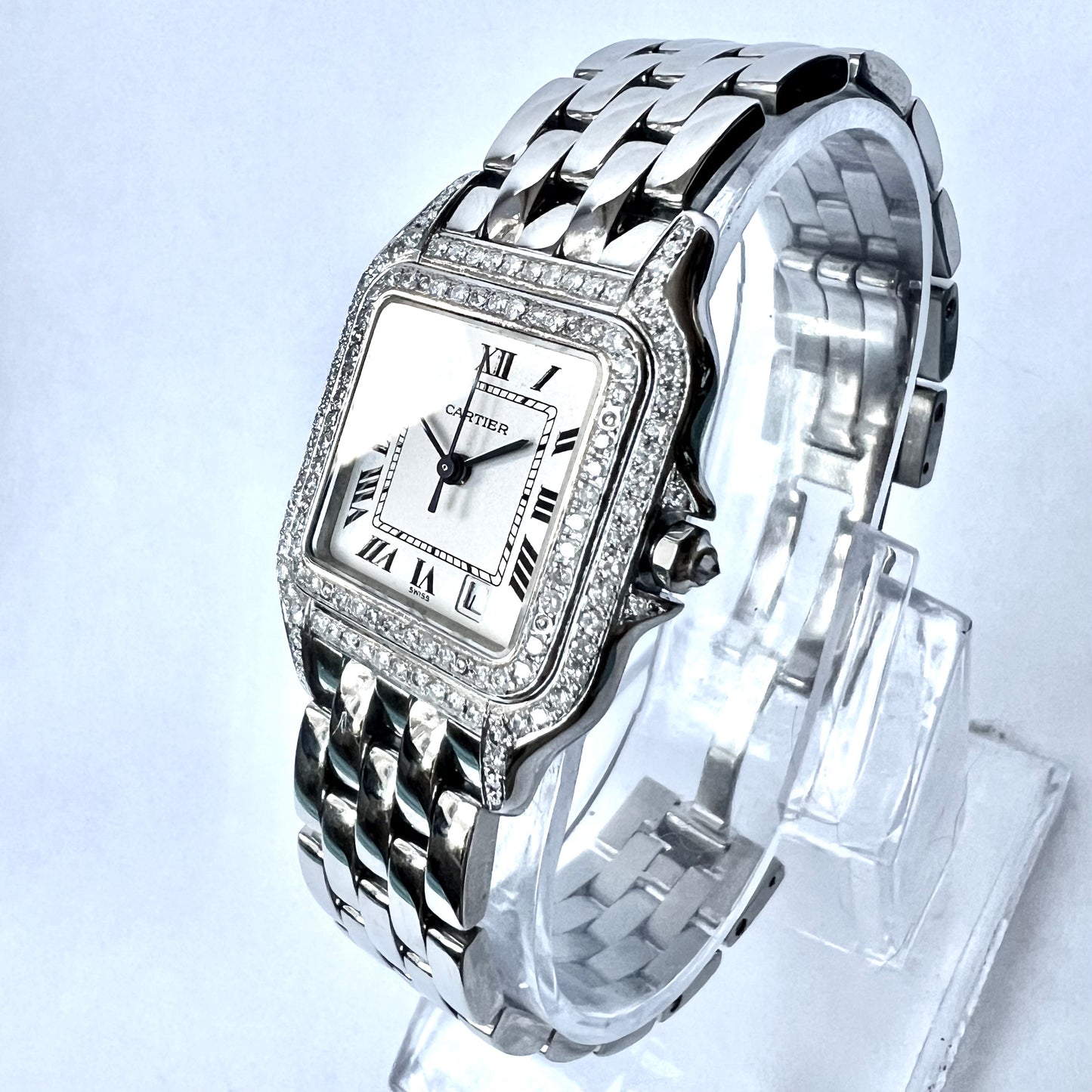 CARTIER PANTHERE 27mm Steel 1.40TCW Diamond Watch NEW Model