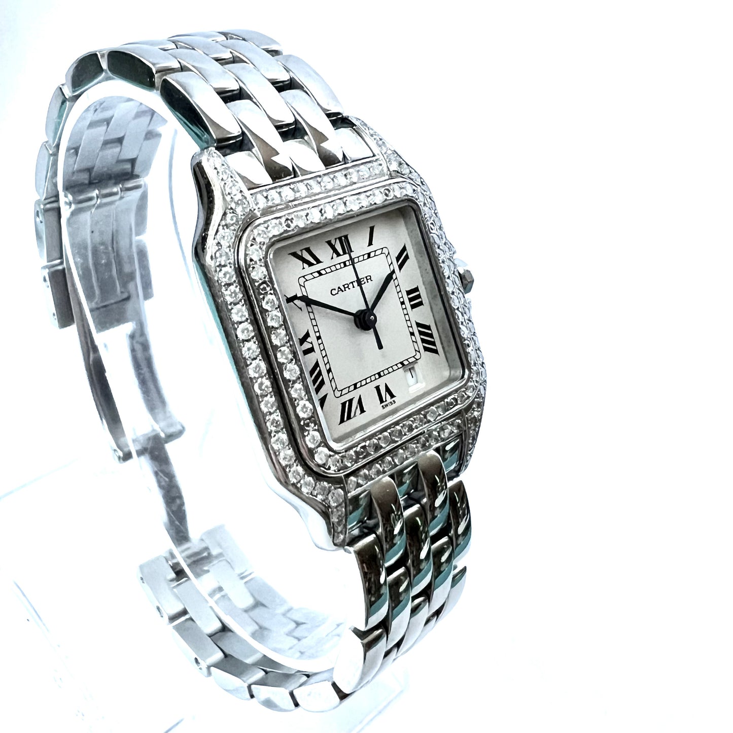 CARTIER PANTHERE 27mm Steel 1.40TCW Diamond Watch NEW Model